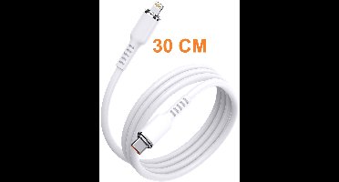 usb c kabel 30cm - usb c kabel apple Silicone wit - Oplader kabel geschikt voor iPhone - Kabel geschikt voor lightning iPhone 14 / 14 Pro / 14 Pro Max / 13 / 13 Pro Max / 12 / 12 Pro Max / 11 / 11 Pro Max / iPad 2018 / iPad 2021 /