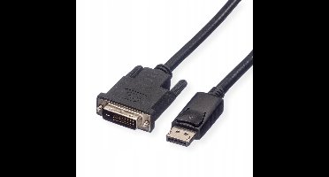 ROLINE DisplayPort voor DVI Kabel (24+1) LSOH M/M Zwar 3m.