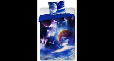 Dekbedovertrek Planeten - Eenpersoons - 140 x 200 cm - Katoen