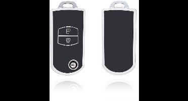 Autosleutel hoesje - TPU Sleutelhoesje - Sleutelcover - Autosleutelhoes - Geschikt voor Mazda - zwart - C2 - Auto Sleutel Accessoires gadgets