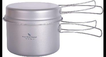 Lichtgewicht Titanium Kookset voor Kamperen en Wandelen - Pot en Pan