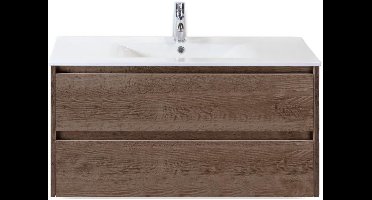 Dante Badmeubelset 100 cm - Tabacco - Keramische Wastafel Wit Enjoy