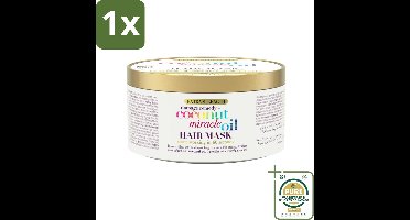 1 x OGX - Coconut Miracle Oil - Haarmasker - Intens Voedend - Voor Beschadigd Haar - 300 ml- Haarmasker - Kokosolie - Beschadigd Haar - Pluis - Voedend Haar