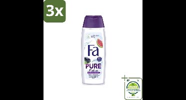 3 x Fa - Douchegel - Pure Freshness - Acai & Guave - Verfrissend & Verzorgend - 250 ml - Grootverpakking - Douchegel - Verfrissende Douche - Acai - Guave - Verzorgend