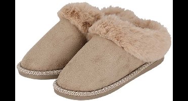 Apollo Dames Instap Pantoffels Teddy Wit - Maat 37/38