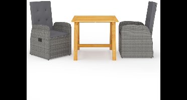 vidaXL - 3-delige - Tuinset - grijs