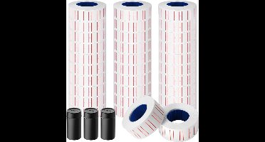 Prijsrol stickers - Prijsrollen voor prijstang - 23 x 15mm - 15.000 stuks + 3 Navulinktrollen