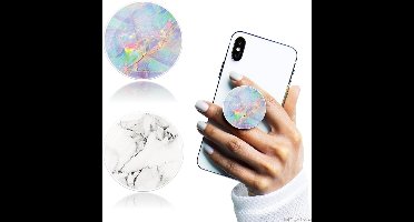 Pack van 2 premium mobiele telefoon ringhouders - 360° draaibaar - uitrekbare houder en handvat voor smartphones en tablets