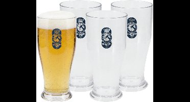 Excellent Houseware Bierglas - 8x - 520 ml - onbreekbaar kunststof - herbruikbaar