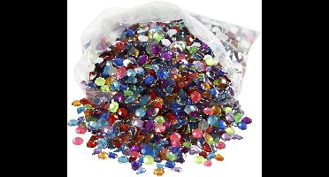 Creotime Strasstenen, afm 5 mm, kleuren assorti, 3000 assorti