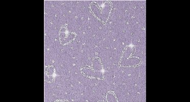 Hobbyvilt A4 21x30 cm dikte 1 mm paars zilver glitter harten en stippen 10vellen