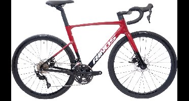 Rinos Odin3 Carbon Road - RaceFiets - met UCI Frameset - met SHIMANO 105 ST-R7000 - 22 versnellingen en schijfremmen - lichte fiets voor dames en heren - 700 x 40C - Zwart Rood XS-50