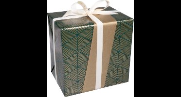 Cadeaupapier 30cm 100m 80gr/m Geo groen goud