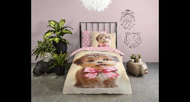Pure dekbedovertrek baby hondje / puppy - 1 persoons 140x200/220 cm - Multi - Microvezel