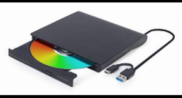 Gembird externe CD/DVD speler/brander | USB-A/USB-C | zwart