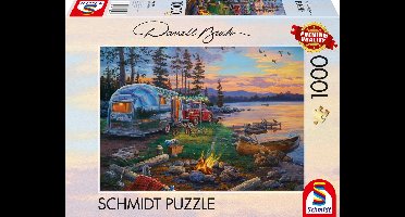 Schmidt - Legpuzzel - Idyllische camping aan het meer - Darrell Bush - 1000 stukjes - Volwassenen - vanaf 12 jaar