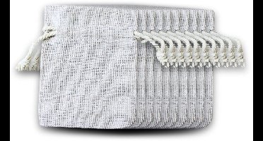 10 x Linnen zakje 8x10 cm - natuurlijke kleur