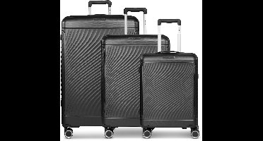 Picard Vienna 4 wielen Kofferset 3-delig met uitbreidingsplooi - Harde bagage - TSA slot - black