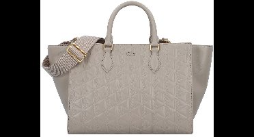 LACOSTE Leren Schoudertas Handtas Top Handle Bag Simply Taupe Beige