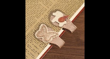 2pcs Vintage Magnetic Leather Bookmark, Leather Magnet Bookmark for Women, Magnetic PU Bookmark, Clip Book Accessory, Pony and Butterfly