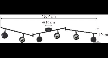 Lindby - buitenspot - 6lichts - IJzer, kunststof, glas - H: 18.6 cm - GX53 - zwart mat
