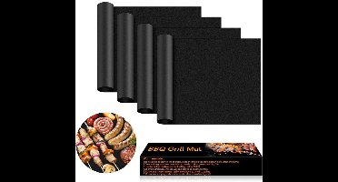 Keukengereedschap ovenvoeringen – 50*40cm – Zwart – 4 Stuks – Anti-aanbak, herbruikbaar, PTFE&Glasvezel materiaal, PFOA-vrij, geschikt voor ovenbodem & buitenbarbecues, ovenbodem beschermingsvoeringen