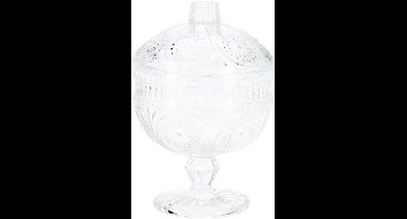 Excellent Houseware Bonbonniere met deksel - transparant deco glas - 10 x 15 cm - snoeppot - tafel model