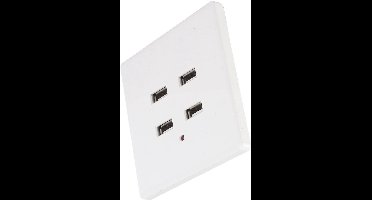 220V Wit 4 Poorten USB Wandstopcontact voor Tablets en Smartphones