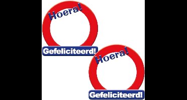 Paperdreams Hulde stopbord blanco - 2x - rond - 50 x 50 cm - karton - zelf beschrijven - feestartikelen verjaardag