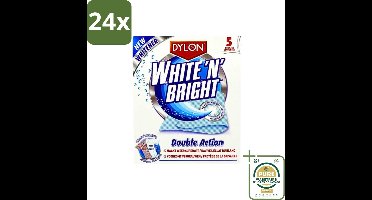 Dylon - Vlekverwijderaar - White & Bright - Superwit & Vlekkeloos - 5 Doekjes - Voordeelverpakking - 24 stuks - Superwit - Wasmiddel