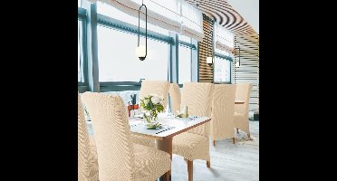 Stoelhoezen - XL - Stof - 2 Stuks - 56D x 60B x 75H centimeter - Elegant - Stretch fit - Verwijderbare - Machinewas - Kleur : Beige