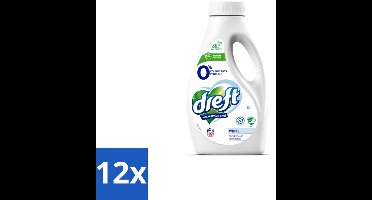 12 x Dreft - Vloeibaar Wasmiddel - 0% Witte Was - Geurvrij & zacht - 19 Wasbeurten - Wasmiddel - Wasmiddel Voor Gevoelige Huid - Parfumvrij Wasmiddel - Witte Was - Biologisch Wasmiddel