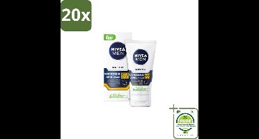 20 x NIVEA MEN - Sensitive - Gezichtscrème met SPF 15 - 75 ml - Grootverpakking - Gevoelige Huid - Gezichtscreme - SPF 15 - Zonbescherming - Kamille
