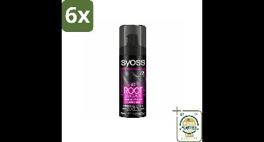SYOSS - Uitgroeispray Zwart - Uitgroeispray - Kleurbescherming - Directe Grijsdekking - Voordeelverpakking - 6 stuks - Tijdelijke haarkleur - Haarkleur spray
