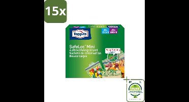 15 x Toppits – Safeloc Mini Zip-Zakjes – 40 Zakjes - Grootverpakking - Mini Zakjes - Lekvrij - Herbruikbaar - Herbruikbare Zakjes - Droge Opslag