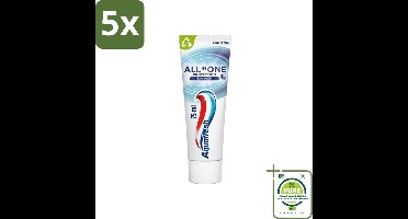 5 x Aquafresh - Tandpasta - All In One Protection - Pure Breath - 75ml - Grootverpakking - Tandpasta - Adem - Tanden - Tandvlees - Tandplak
