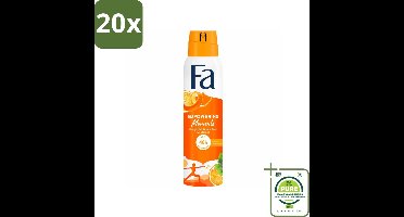 20 x Fa – Deodorant Spray – Empowering Moments – 150 ml - Grootverpakking - Deodorant Spray - Geur - Zweet - Geurige Deodorant - Frisheid