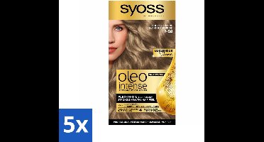 SYOSS - Oleo Intense 7-58 Cool Beige Blond - Haarverf - Zonder Ammoniak - Grijsdekking - Langdurige Kleur - Bulkverpakking - 5 stuks