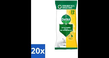 Dettol - Reinigingsdoekjes - Sprankelende Citroen - 99,9% Bacterieverwijdering - 72 Doekjes - Bulkverpakking - 20 stuks