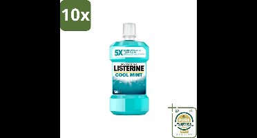 10 x Listerine – Mondwater – Cool Mint – Verfrissende adem – 500 ml - Grootverpakking - Koffiezetapparaat