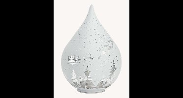 Kerstfiguur druppelvormig met LED gemaakt van glas, wit (B/H/D) 14x20x14cm
