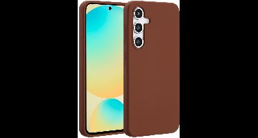 Accezz Hoesje - Geschikt voor Samsung Galaxy S24 FE - Liquid Silicone Backcover met Magnetische Ring - New Tea Brown