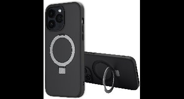Accezz Hoesje - Geschikt voor Apple iPhone 14 Pro Max - Ring Stand Backcover geschikt voor MagSafe - Zwart