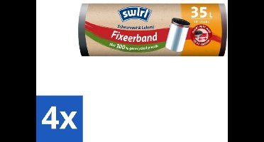 Swirl – Pedaalemmerzakken – 35 L – Fixeerband – 10 zakken - Voordeelverpakking - 4 stuks