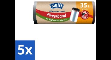 Swirl – Pedaalemmerzakken – 35 L – Fixeerband – 10 zakken - Bulkverpakking - 5 stuks