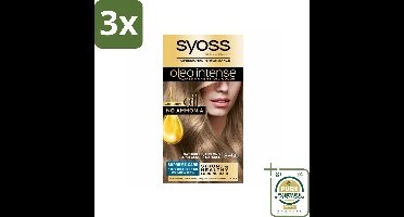 3 x SYOSS - Oleo Intense 8-50 - Haarverf - Permanente Haarkleuring - Natuurlijk Asblond - Langdurige Kleur - Grootverpakking - Haarverf - Permanente Haarkleuring - Olie-formule - Grijsdekking - Haarverf Zonder Ammoniak