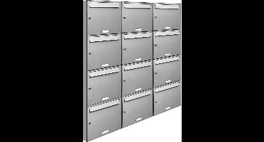 16 personen brievenbus adressen RVS inbouw