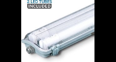 V-TAC VT-12023 LED Armaturen - Dubbele Buis 2 x 18W - IP65 Waterdicht - Wit - 3400 Lumen - 4000K - 120CM