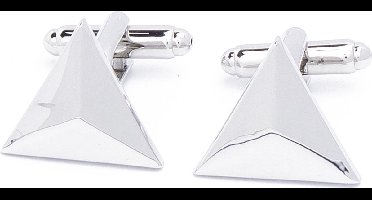 Manchetknopen - Driehoek Effen Zilverkleurig