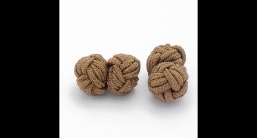 Manchetknopen - Zijden Knoop Lichtbruin